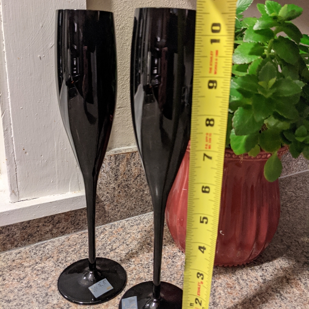 🆕 NWT Mikasa Elite Black Flutes (2) - Picture 3 of 7